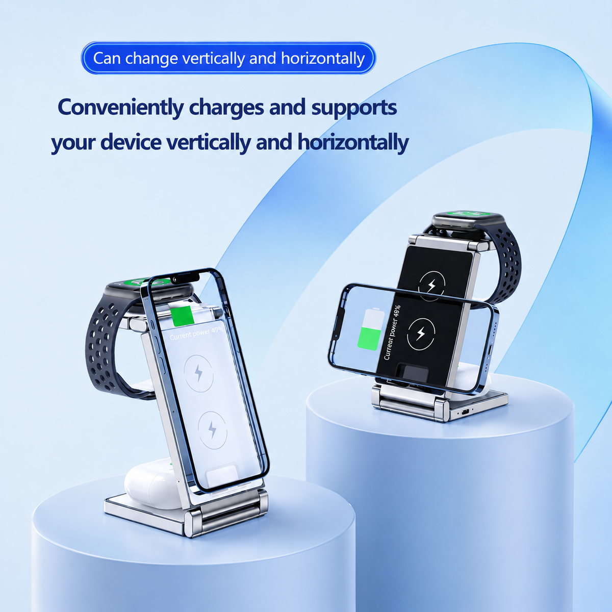 3-in-1 Wireless Charging Station – Black