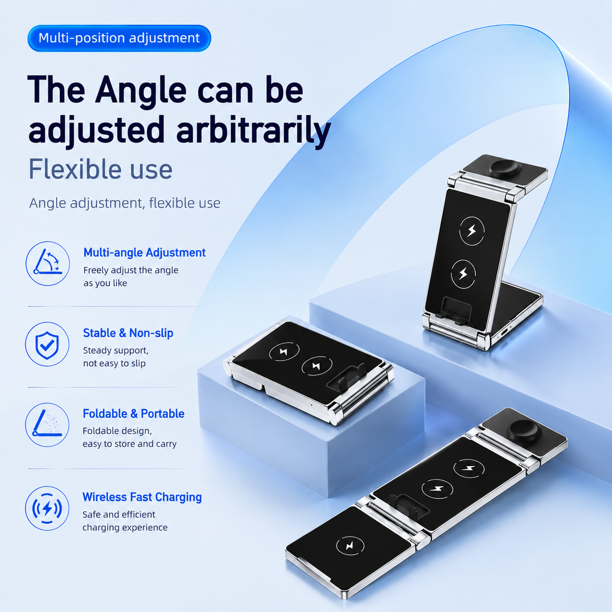 3-in-1 Wireless Charging Station – Black