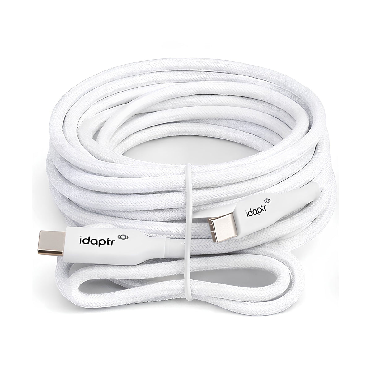 2 Pack USB-C to USB-C Fast Charging 100W Braided Cable Pack – 1m & 2m White
