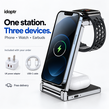 3-in-1 Wireless Charging Station – Black