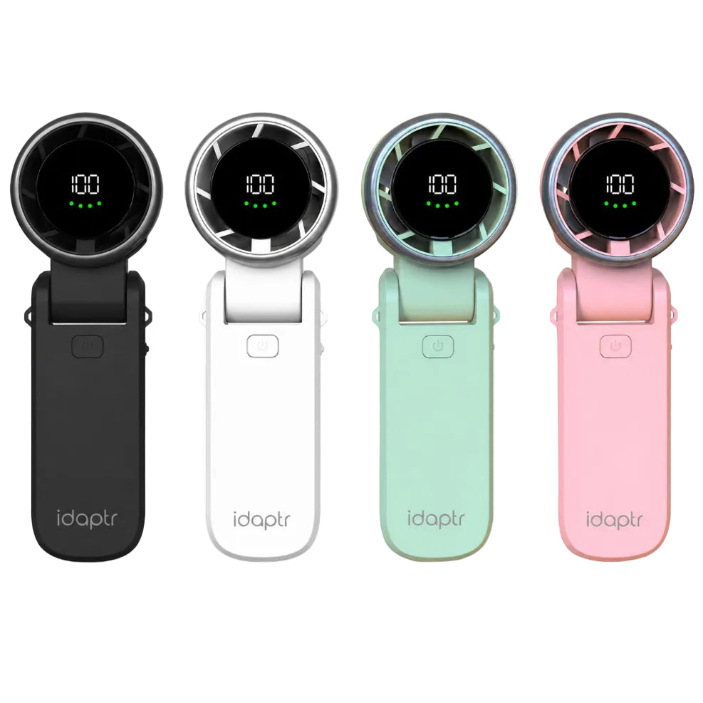 Portable Turbo Fan Rechargeable USB-C Handheld Desk Fan with 100 Speed Levels