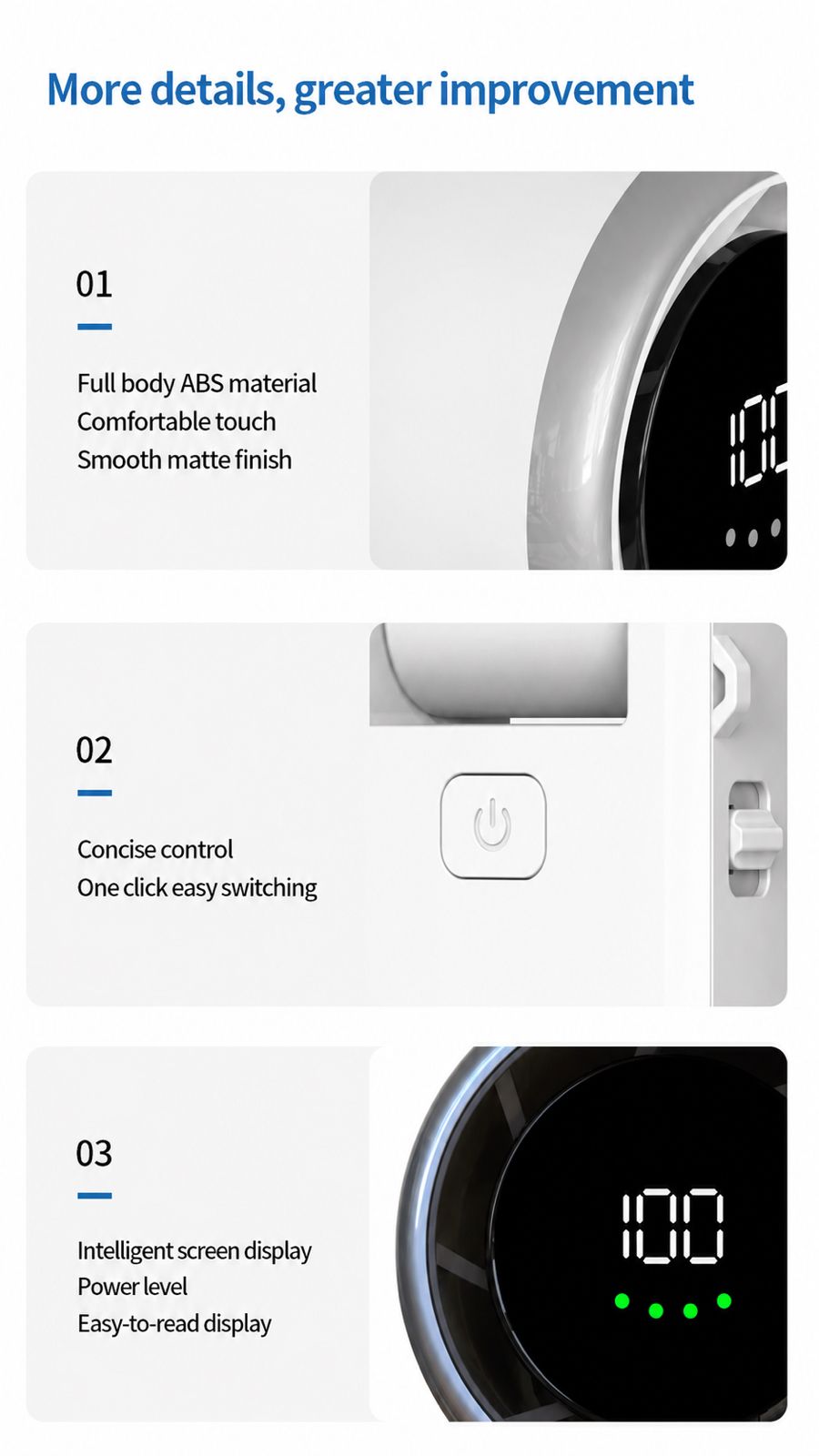 Portable Turbo Fan Rechargeable USB-C Handheld Desk Fan with 100 Speed Levels
