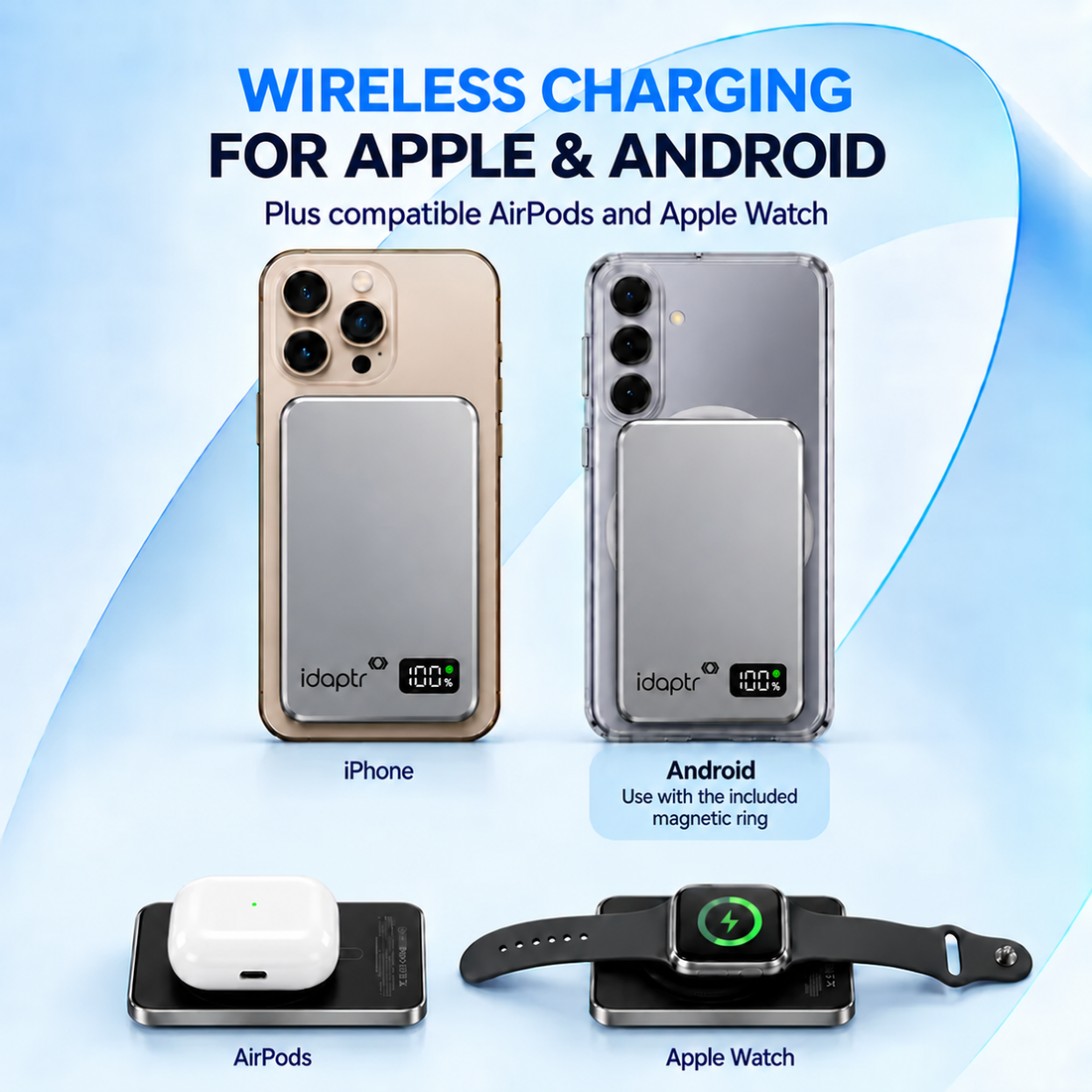 Ultra-Slim Magnetic Wireless Power Bank with LED Display